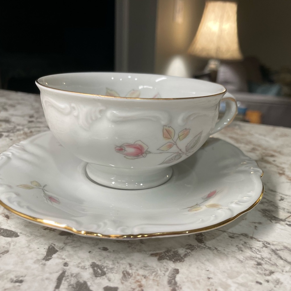 1940’s Winterling Bavaria Germany ~ 6 Fine Porcelain China Teacups & Saucers~ - Picture 3 of 16